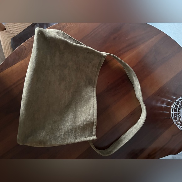 Khaki faux suede bag - Picture 2 of 2